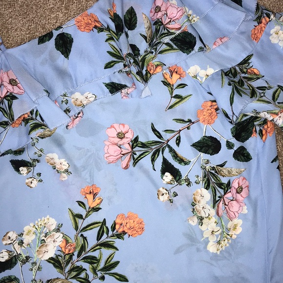 Parker Blue floral one shoulder top - Picture 3 of 6